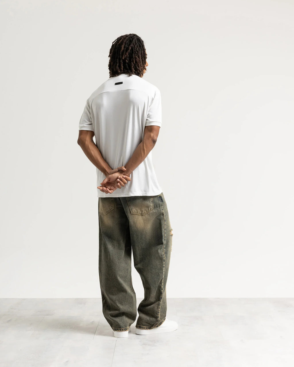Jeans baggy blu sabbiato scuro