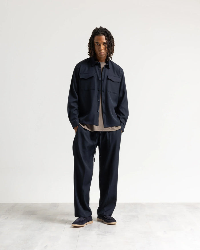 Camicia con tasconi tessuto classico - Blu