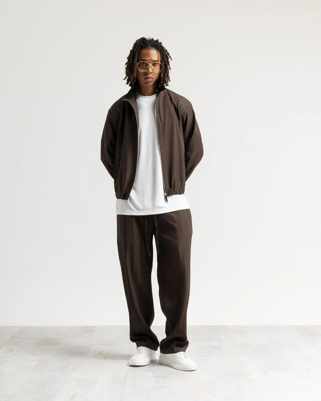 Giacca con zip mezzo collo tessuto classico