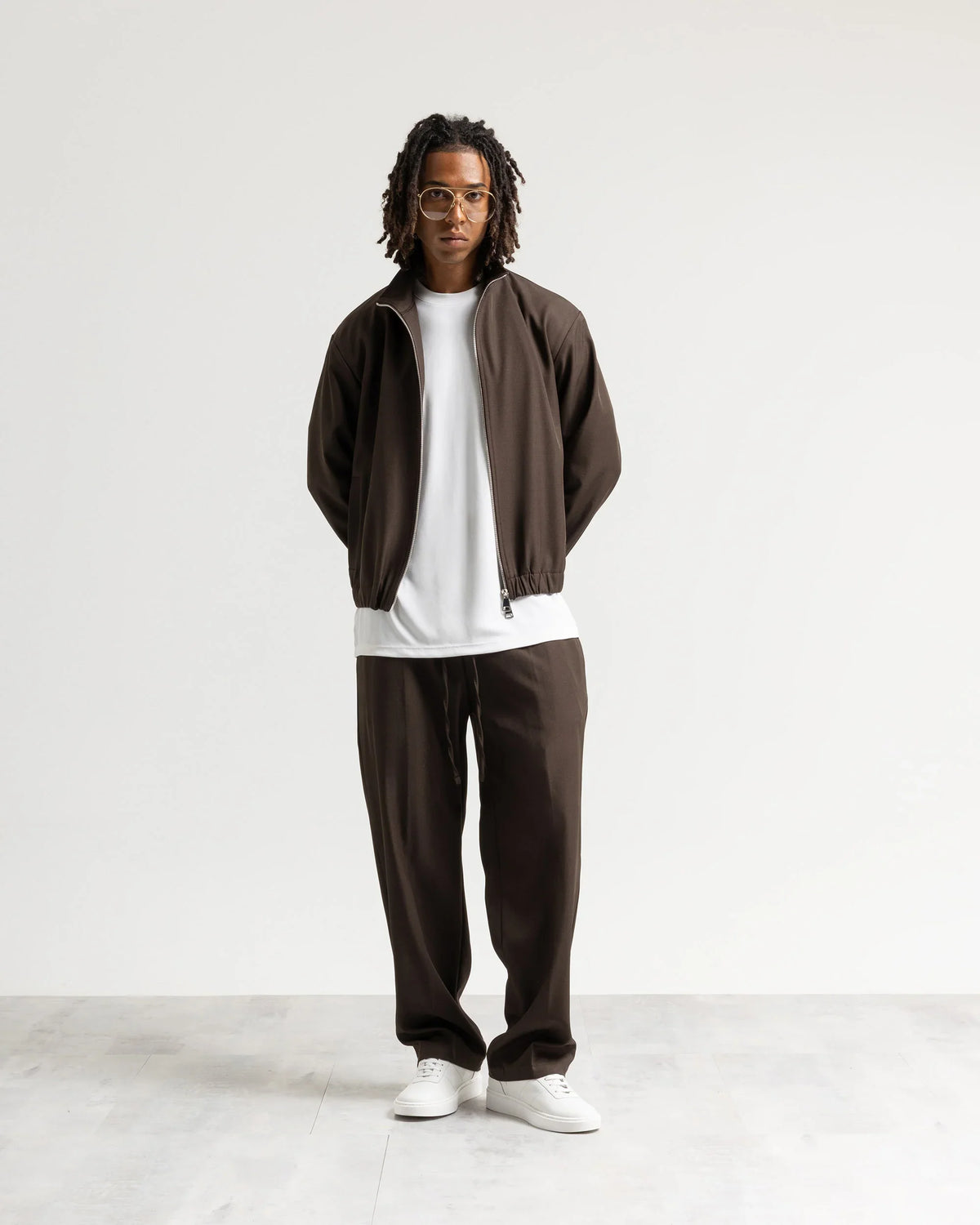 Giacca con zip mezzo collo tessuto classico