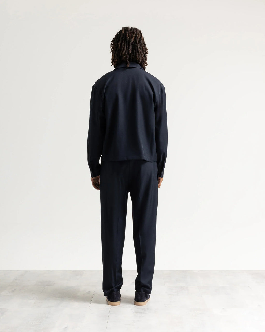Giacca con zip collo camicia tessuto classico