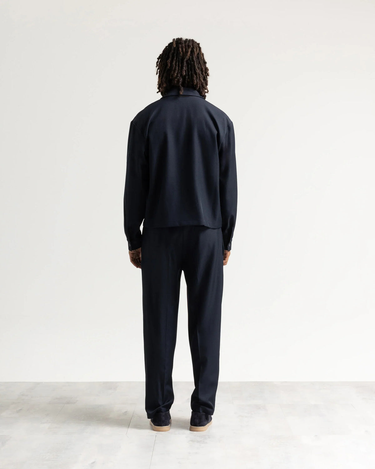 Giacca con zip collo camicia tessuto classico