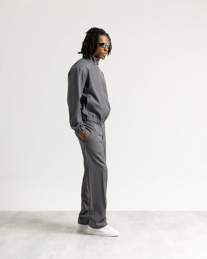 Pantalone fondo ampio tessuto classico - Grigio