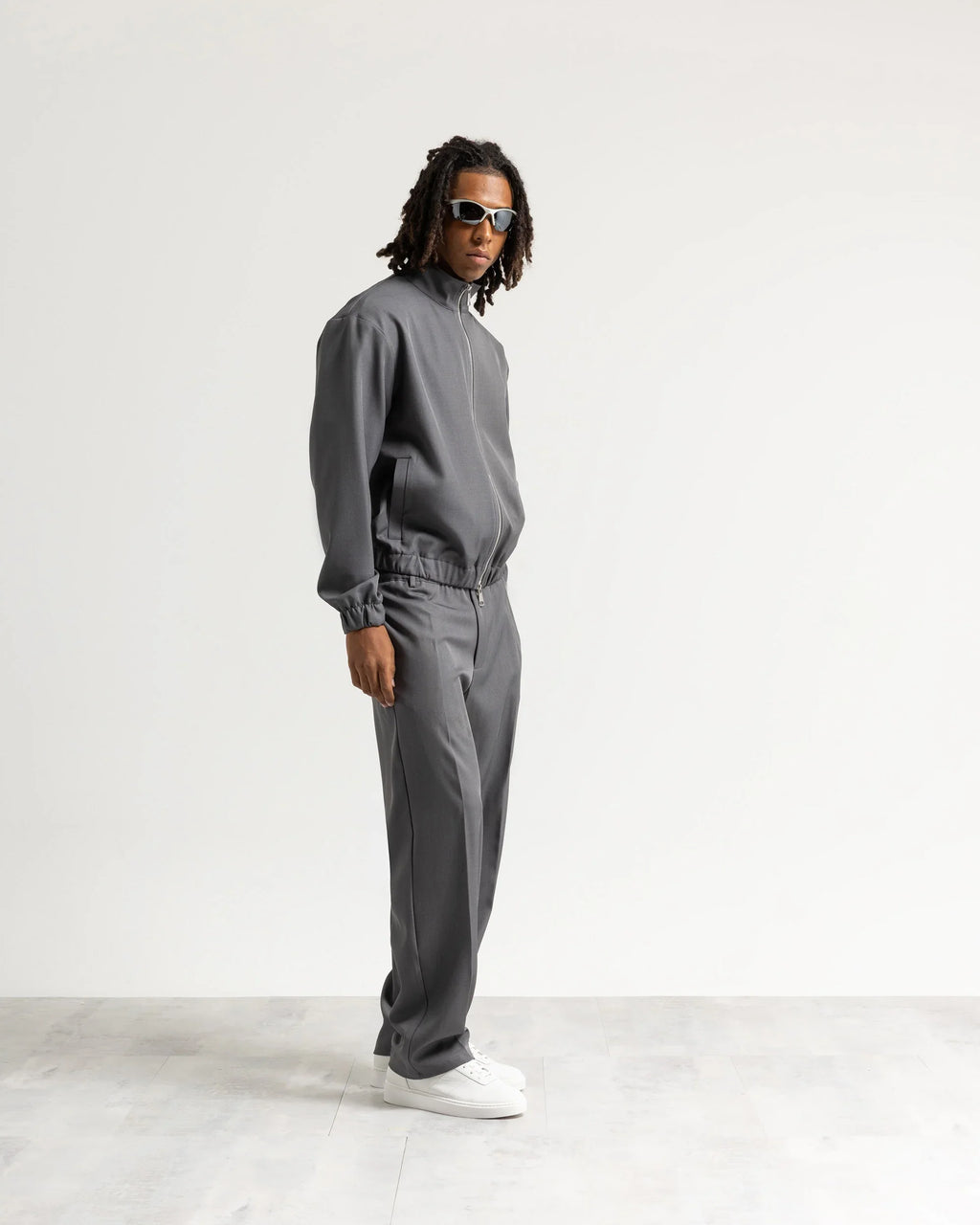 Giacca con zip mezzo collo tessuto classico