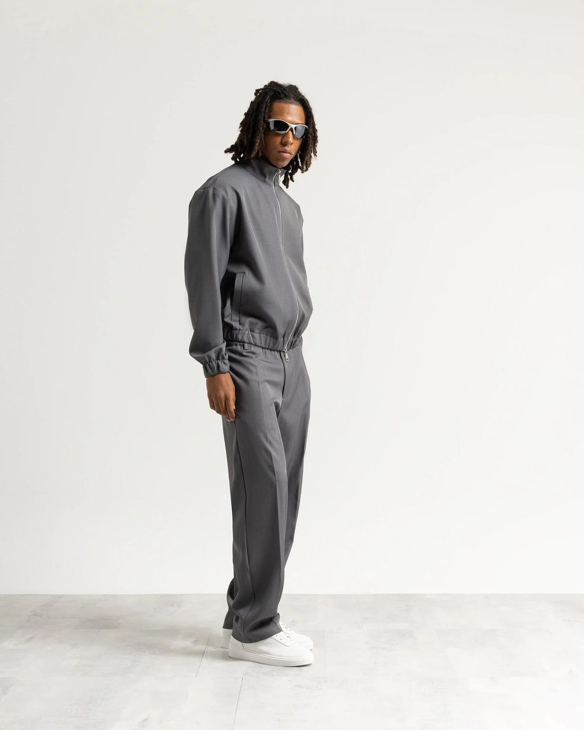 Giacca con zip mezzo collo tessuto classico
