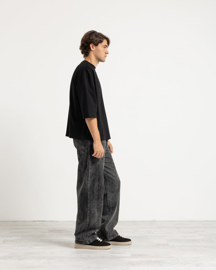 T-shirt manica corta cropped - Nero