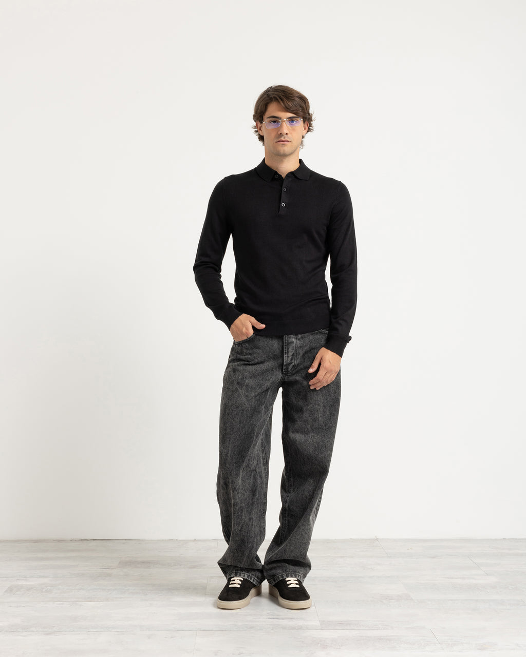 Polo in maglia manica lunga