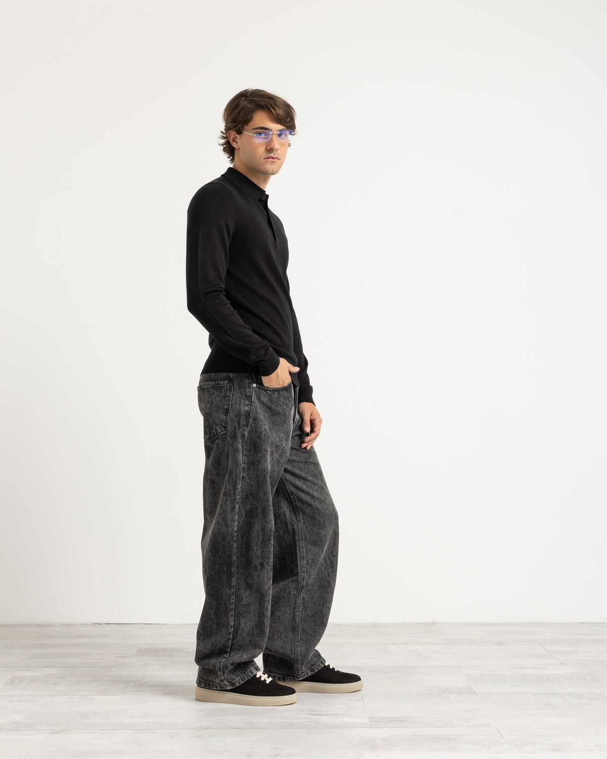 Polo in maglia manica lunga