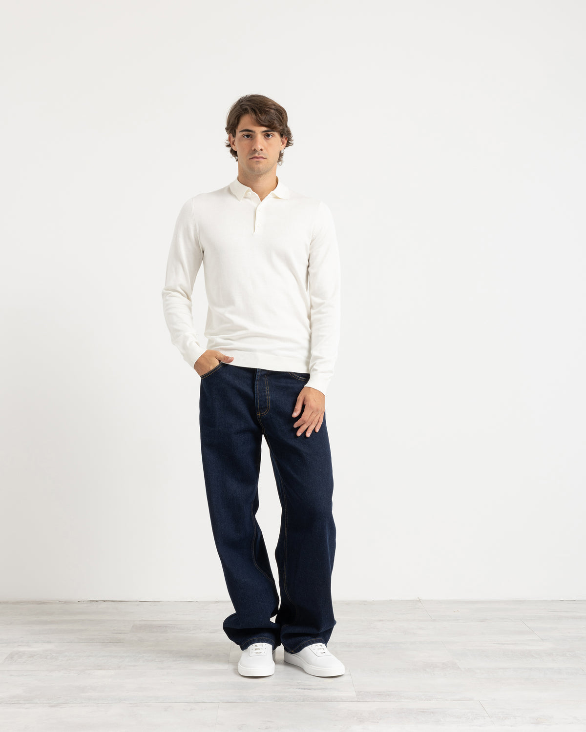 Polo in maglia manica lunga