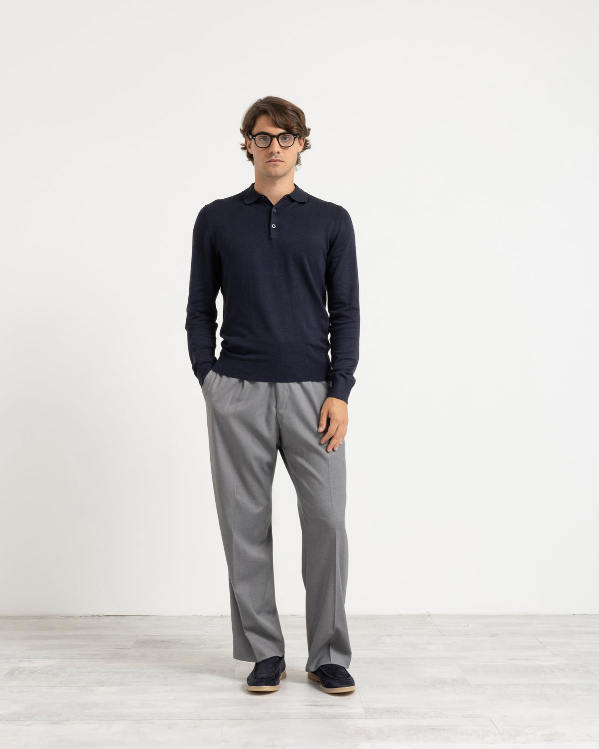 Polo in maglia manica lunga