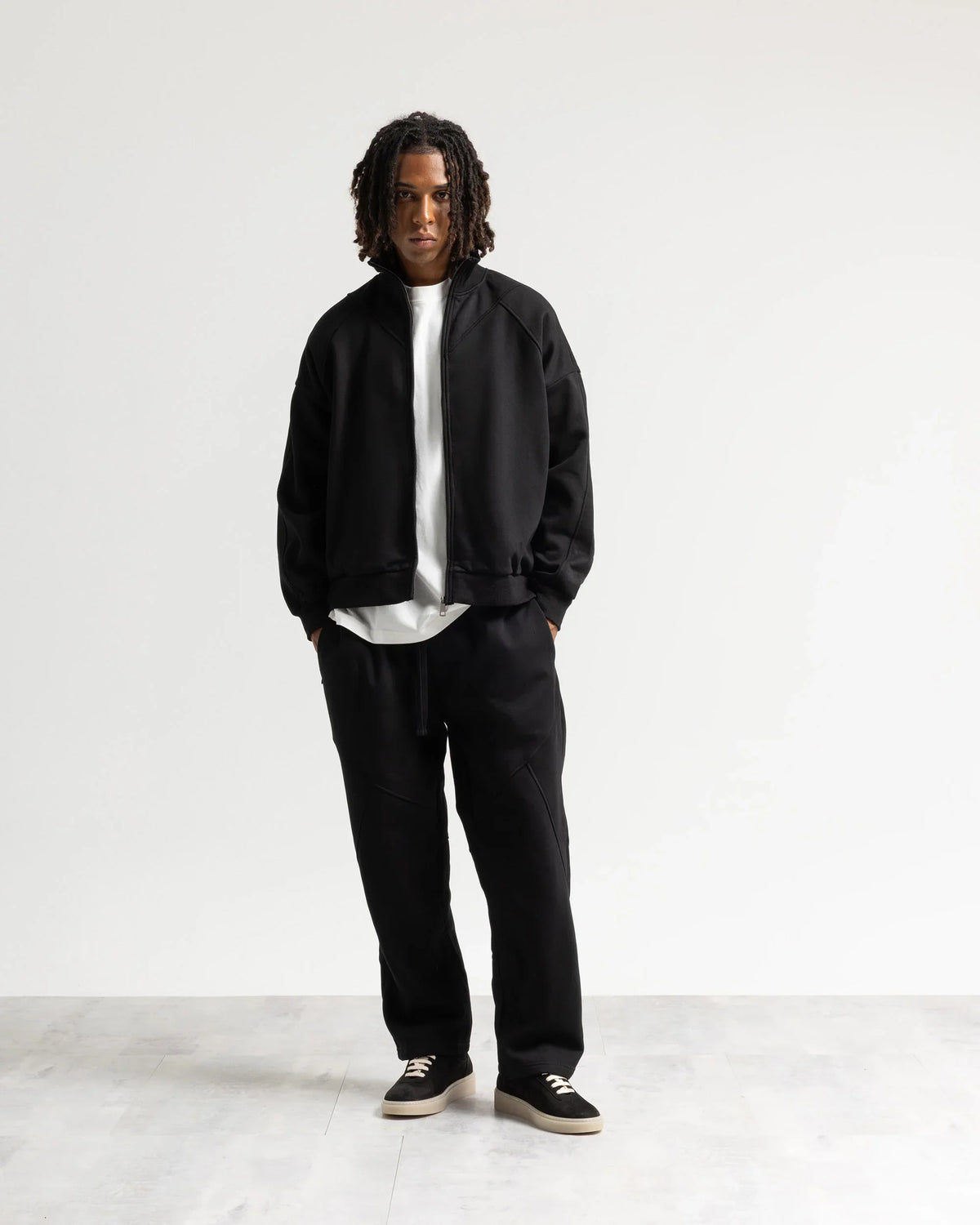 Felpa zip mezzo collo