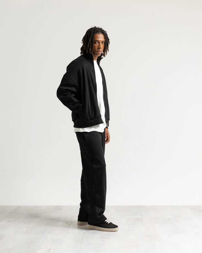 Felpa zip mezzo collo - Nero