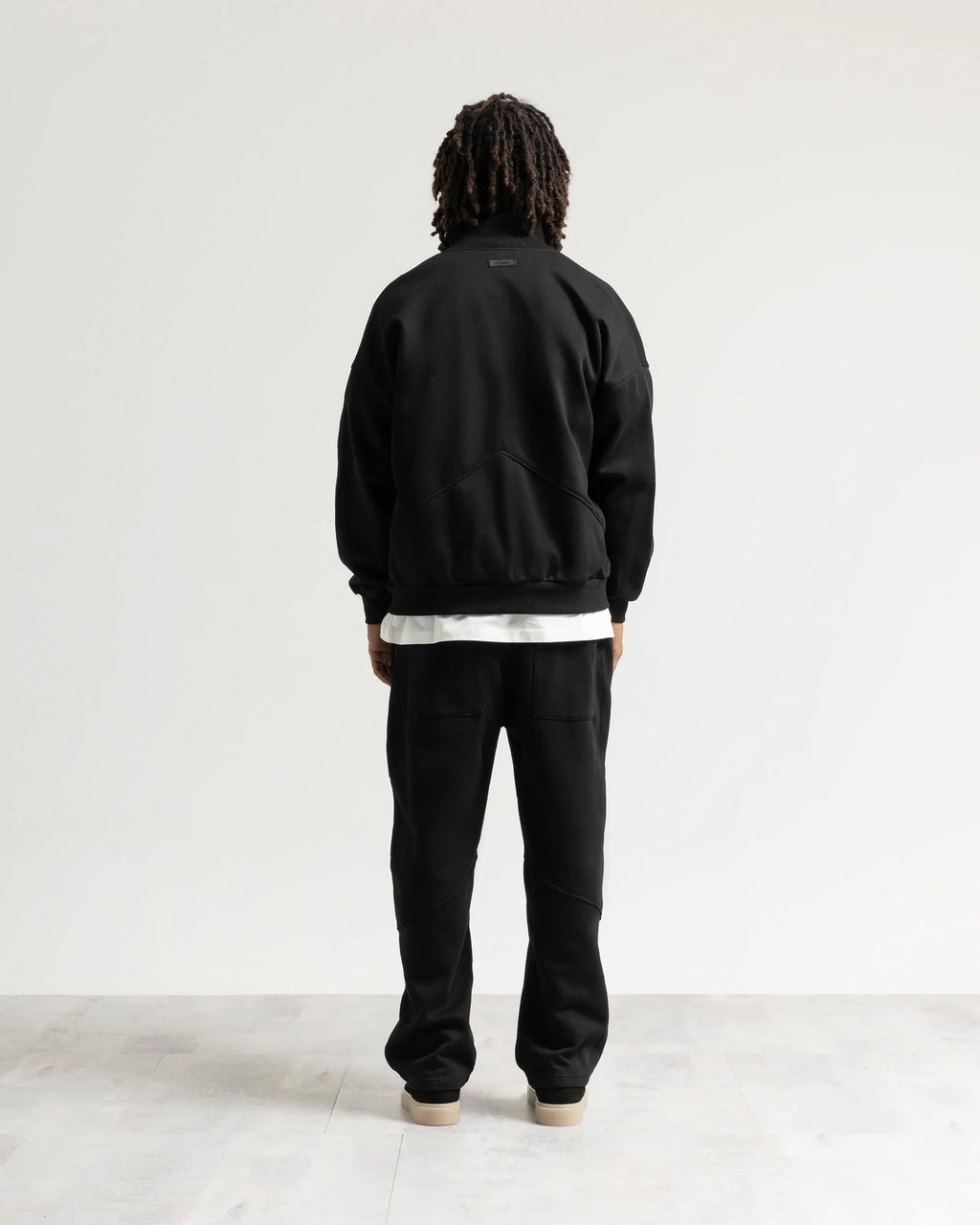 Felpa zip mezzo collo
