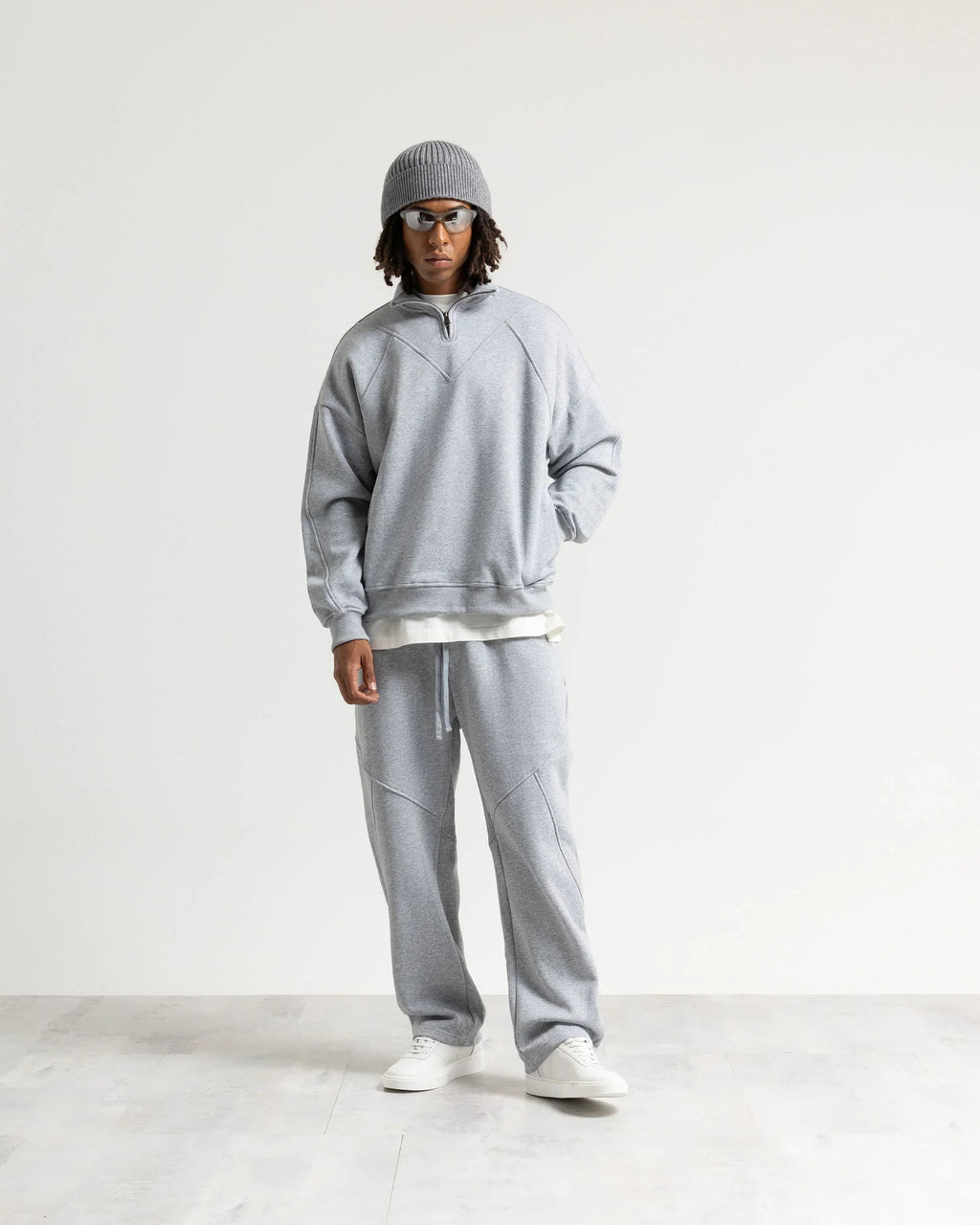 Felpa mezzo collo mezza zip