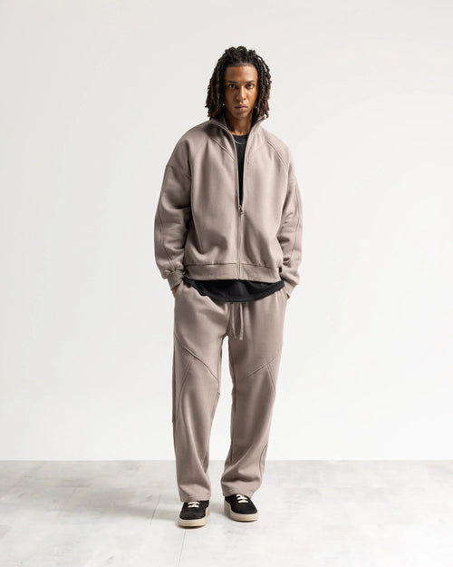 Felpa zip mezzo collo