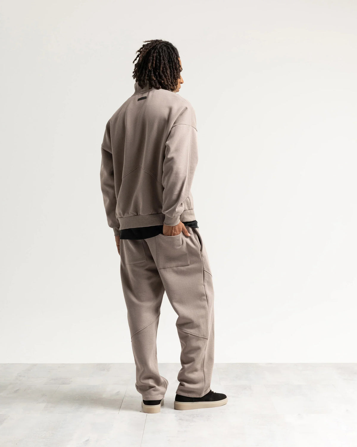 Felpa zip mezzo collo