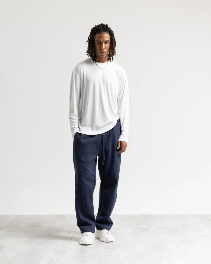 T-shirt costina manica lunga - Panna