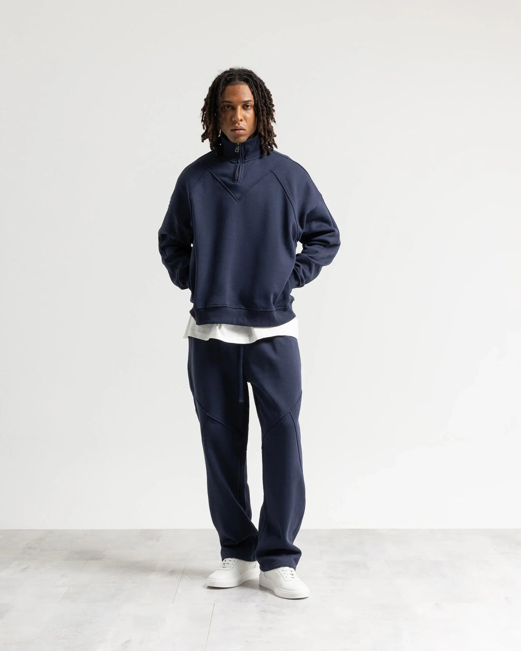Felpa mezzo collo mezza zip