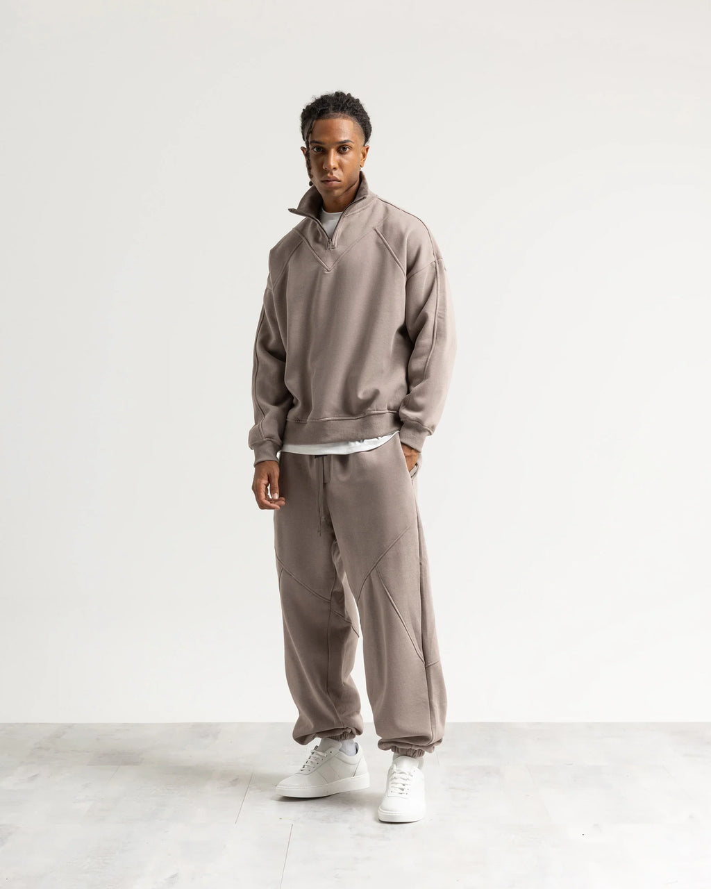 Felpa mezzo collo mezza zip
