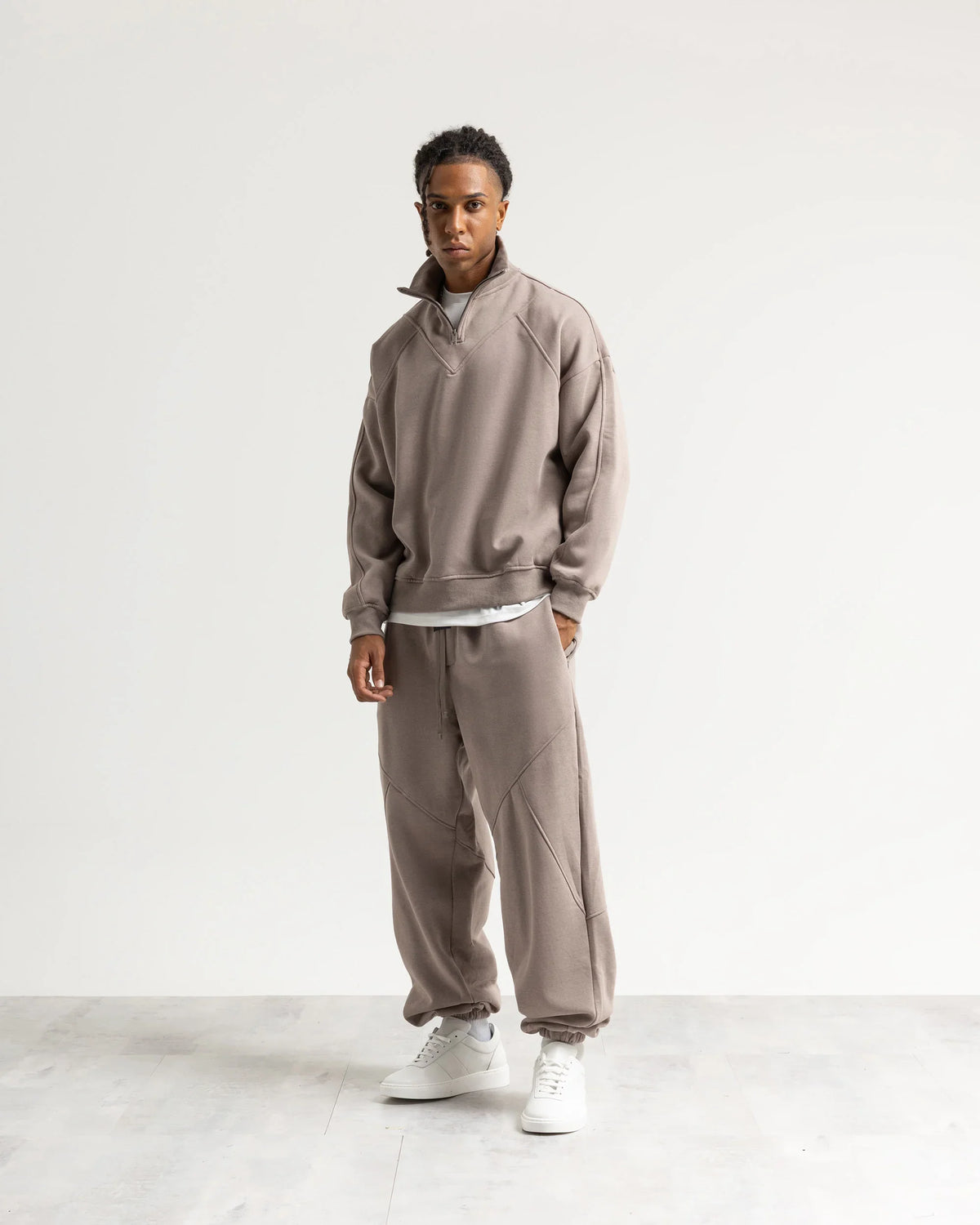 Felpa mezzo collo mezza zip