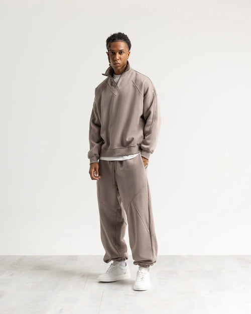 Felpa mezzo collo mezza zip