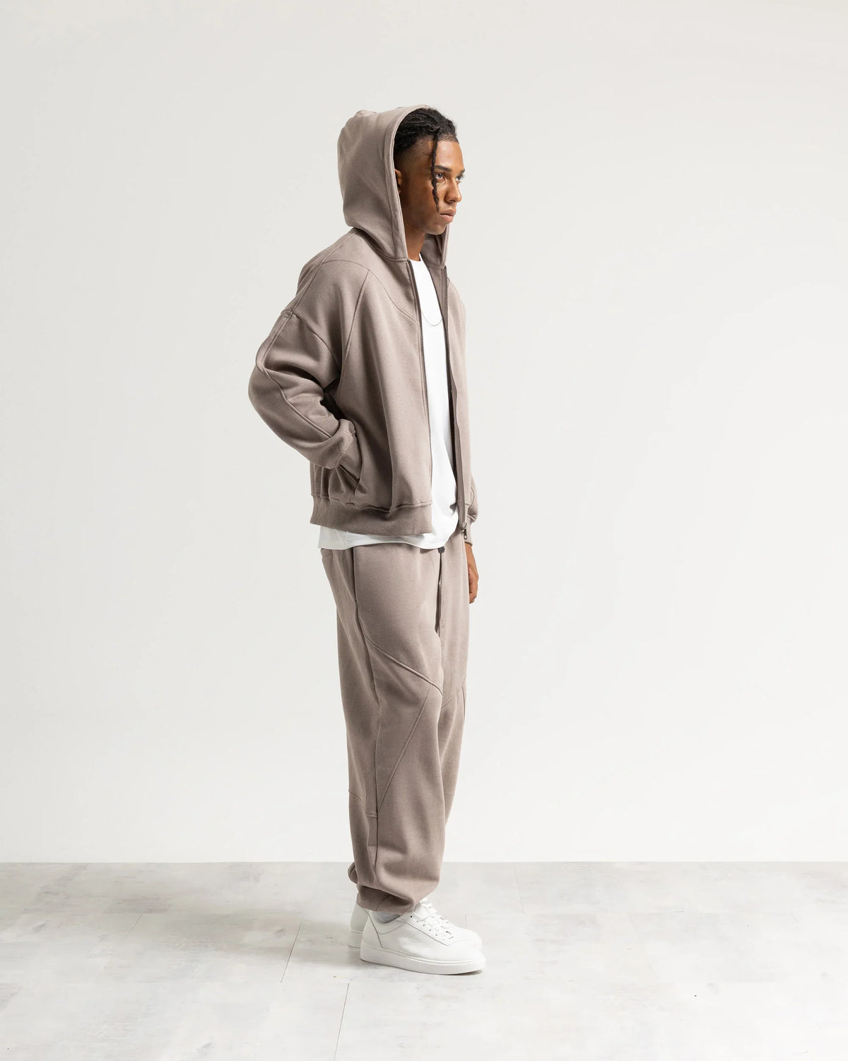 Felpa cappuccio zip